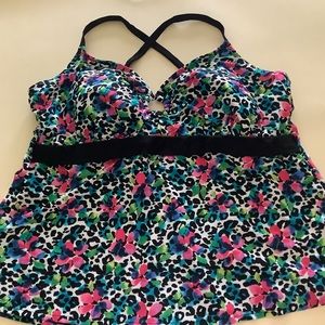 3X 4X Xhilaration tankini tank top Animal swimsuit